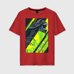 Женская футболка хлопок Oversize Чужой   alien