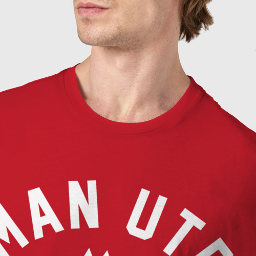 Мужская футболка хлопок Манчестер Юнайтед, цвет красный - фото 6