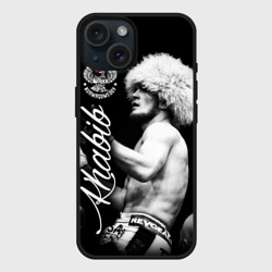 Чехол силиконовый для Apple iPhone 15 матовый Хабиб Нурмагомедов