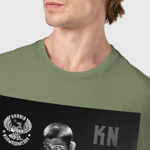 Мужская футболка хлопок Хабиб Нурмагомедов, цвет авокадо - фото 6