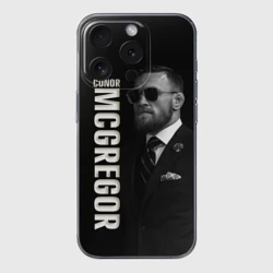 Чехол для iPhone 15 Pro Max силиконовый с защитой камеры Конор МакГрегор