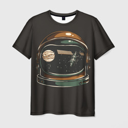 Космос в шлеме скафандра - планета и спутник – Мужская футболка 3D с принтом купить со скидкой в -26%
