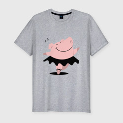 Мужская футболка хлопок Slim Dancing Pig