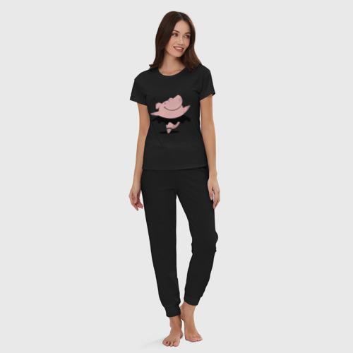 Женская пижама хлопок Dancing Pig, цвет черный - фото 5