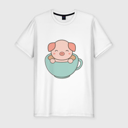 Мужская футболка хлопок Slim Cup of Pig