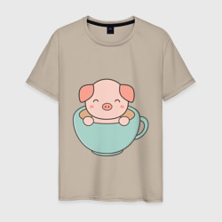 Мужская футболка хлопок Cup of Pig