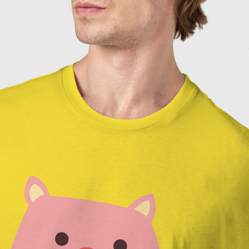 Мужская футболка хлопок Хрю, цвет желтый - фото 6