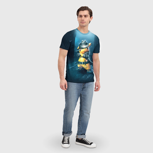 Мужская футболка 3D Пикачу Холмс, цвет 3D печать - фото 5