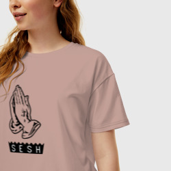 Женская футболка хлопок Oversize Bones sesh - фото 2