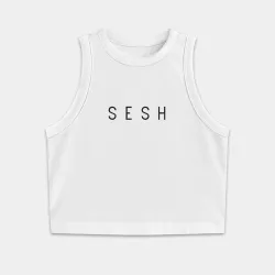 Женская укороченная майка-топ хлопок Bones sesh