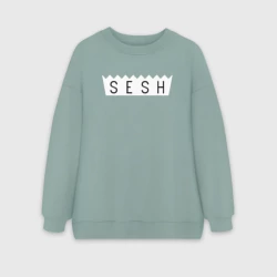 Женский свитшот oversize без начеса хлопок Bones sesh