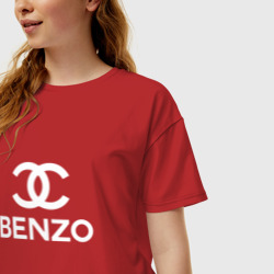 Женская футболка хлопок Oversize Benzo gang - фото 2