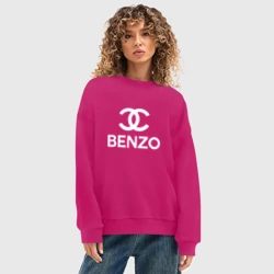 Женский свитшот oversize без начеса хлопок Benzo gang - фото 2