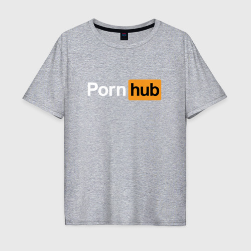 Мужская футболка хлопок Oversize Pornhub, цвет меланж