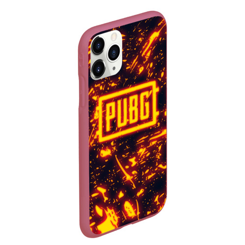 Чехол для iPhone 11 Pro Max матовый PUBG, цвет малиновый - фото 3