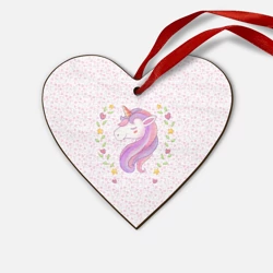 Деревянная игрушка Сердце Милый единорог