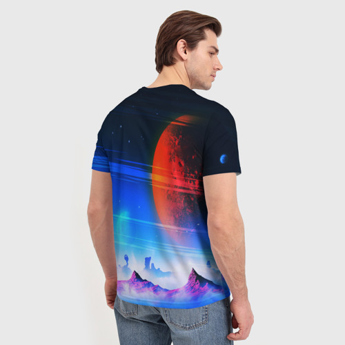 Мужская футболка 3D с принтом No mans sky, вид сзади #2