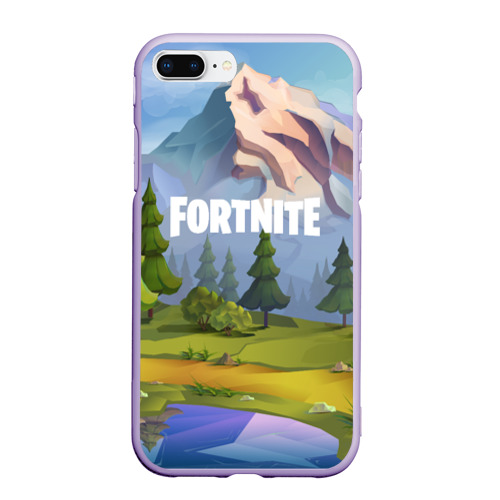 Чехол для iPhone 7Plus/8 Plus матовый Fortnite, цвет светло-сиреневый