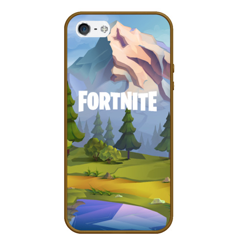 Чехол для iPhone 5/5S матовый Fortnite, цвет коричневый