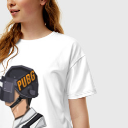 Женская футболка хлопок Oversize PUBG minimal - фото 2