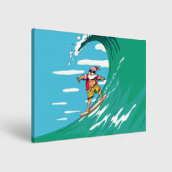 Холст прямоугольный Summer Santa - surfing
