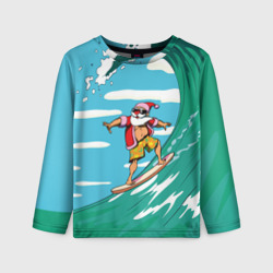 Детский лонгслив 3D Summer Santa - surfing