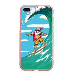 Чехол для iPhone 7Plus/8 Plus матовый Summer Santa - surfing