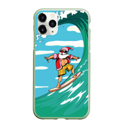 Чехол для iPhone 11 Pro матовый Summer Santa - surfing