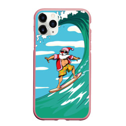 Чехол для iPhone 11 Pro Max матовый Summer Santa - surfing