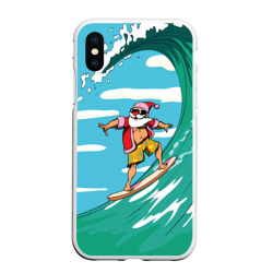 Чехол для iPhone XS Max матовый Summer Santa - surfing