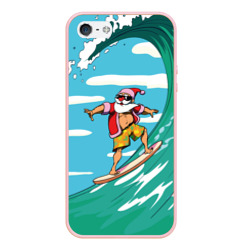 Чехол для iPhone 5/5S матовый Summer Santa - surfing