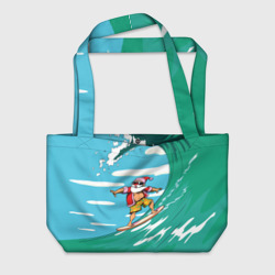 Пляжная сумка 3D Summer Santa - surfing