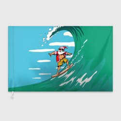 Флаг 3D Summer Santa - surfing