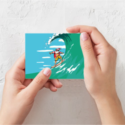 Поздравительная открытка Summer Santa - surfing - фото 2