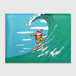 Обложка для студенческого билета Summer Santa - surfing