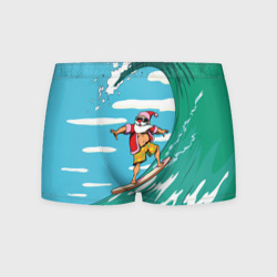 Мужские трусы 3D Summer Santa - surfing