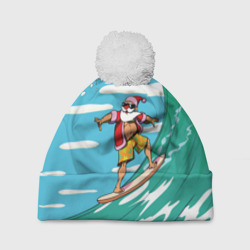 Шапка 3D c помпоном Summer Santa - surfing