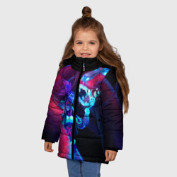 Зимняя куртка для девочек 3D Akali. KDA и неоновый дракон - фото 2