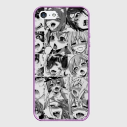 Чехол для iPhone 5/5S матовый Такое разное ахегао. монохром