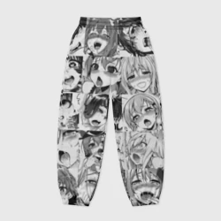 Женские джоггеры оверсайз 3D Такое разное ахегао. монохром