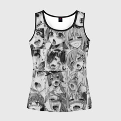 Женская майка 3D Такое разное ахегао. монохром