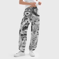 Женские джоггеры оверсайз 3D Такое разное ахегао. монохром - фото 2