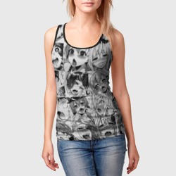 Женская майка 3D Такое разное ахегао. монохром - фото 2