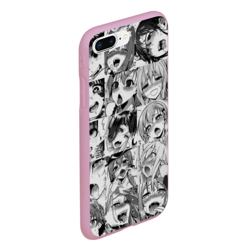 Чехол для iPhone 7Plus/8 Plus матовый Такое разное ахегао. монохром, цвет розовый - фото 3