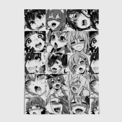 Постер Такое разное ахегао. монохром