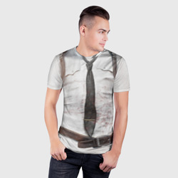 Мужская футболка 3D Slim Рубаха PUBG с галстуком - фото 2