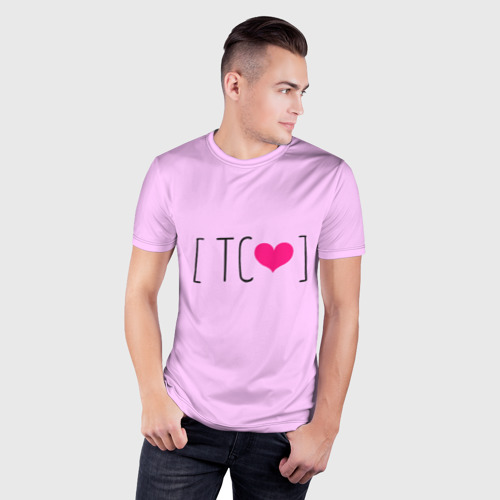 Мужская футболка 3D Slim Типичный селфхармер лого, цвет 3D печать - фото 3