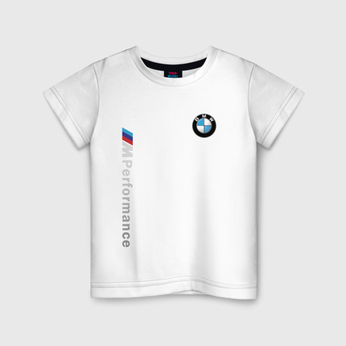Детская футболка хлопок BMW M Performance, цвет белый