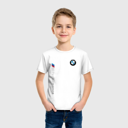 Детская футболка хлопок BMW M Performance, цвет белый - фото 3
