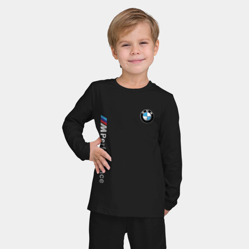 Детская пижама с лонгсливом хлопок BMW M Performance, цвет черный - фото 3